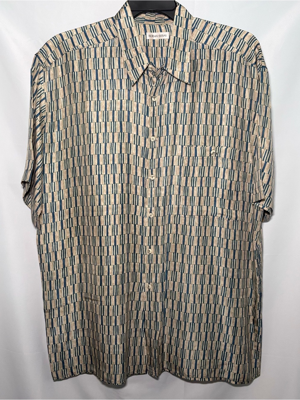 Vintage Burma Bibas Silk Shirt Men’s XL